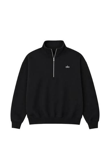 Alo 1/4 Inch Zip - Black
